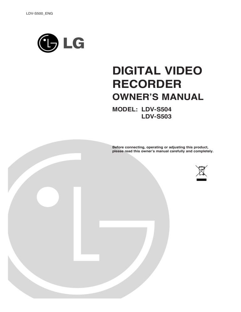 LG LDV-S503 Owner's manual LG LDV-S503 Owner's manual