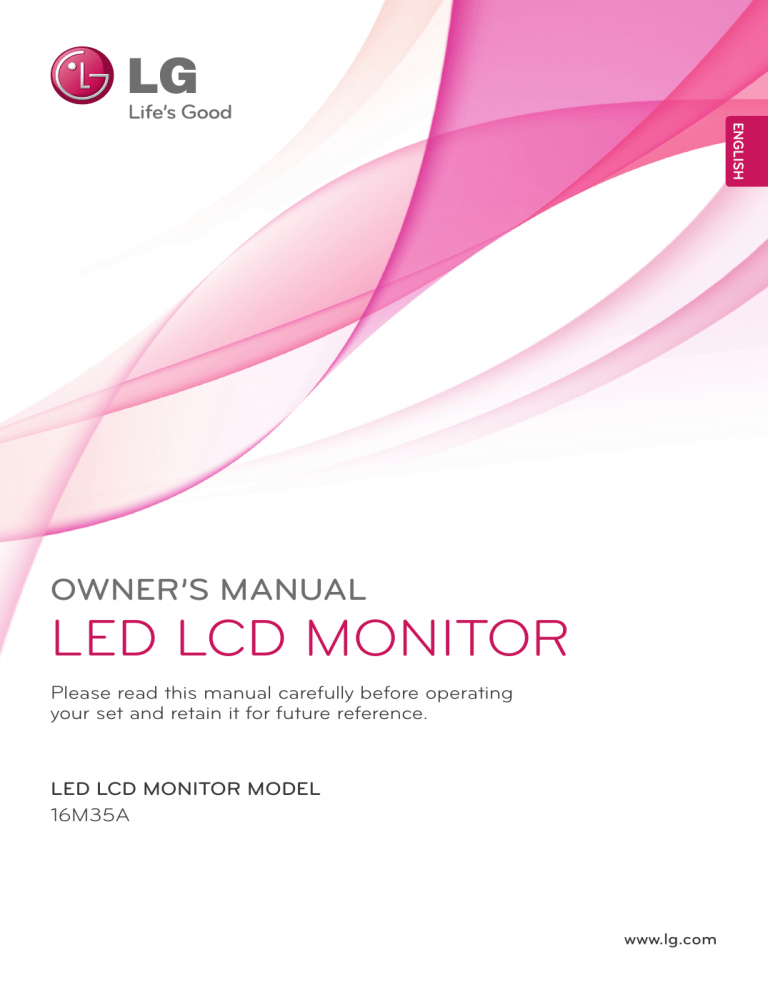 LG 16M35A, 16M35A-B Owner's manual LG 16M35A, 16M35A-B Owner's manual