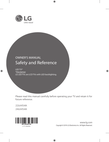 LG 24LK454A-PT Owner’s Manual | Manualzz