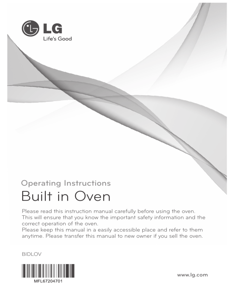 LG BIDLOV Owner's manual LG BIDLOV Owner's manual