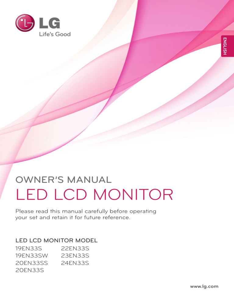 LG 19EN33SW, 19EN33SW-B Owner's manual LG 19EN33SW, 19EN33SW-B Owner's manual
