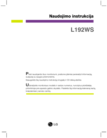 LG L192WS-SNQ, L192WS-SN Owner's manual LG L192WS-SNQ, L192WS-SN Owner's manual