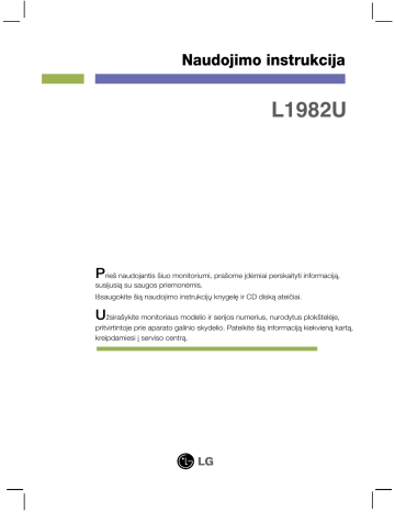 LG L1982U-BF, L1982U Owner's manual LG L1982U-BF, L1982U Owner's manual