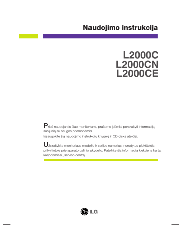 LG L2000CN-SF Руководство пользователя | Manualzz LG L2000CN-SF Руководство пользователя | Manualzz