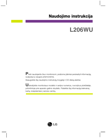 LG L206WU, L206WU-WF Owner's manual LG L206WU, L206WU-WF Owner's manual