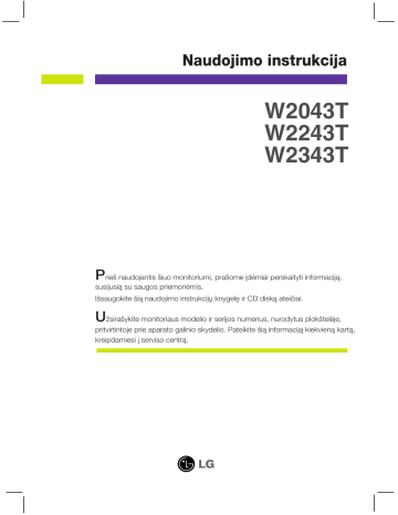 LG W2043T-PF, W2043T, W2343T-PF, W2343T Owner's manual LG W2043T-PF, W2043T, W2343T-PF, W2343T Owner's manual