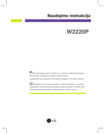LG W2220P, W2220P-BF Owner's manual LG W2220P, W2220P-BF Owner's manual