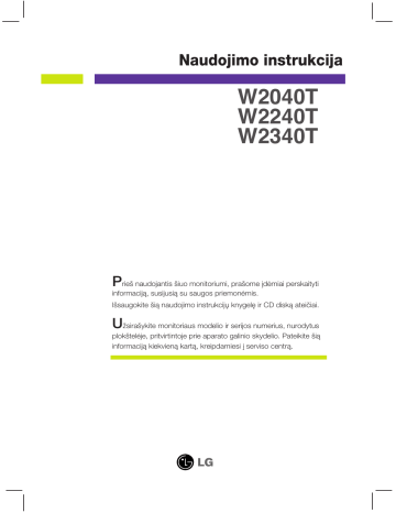 LG W2240T-PN, W2240T, W2340T-PN Owner's manual LG W2240T-PN, W2240T, W2340T-PN Owner's manual
