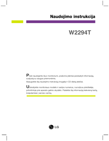 LG W2294T-PF Owner's manual LG W2294T-PF Owner's manual
