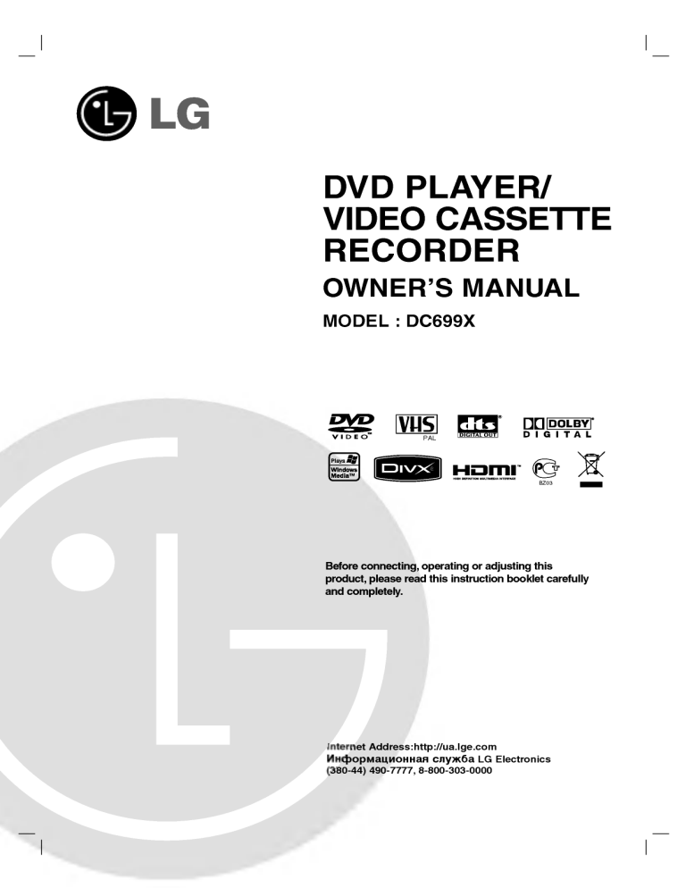 LG DC699X, V1942P4H Owner's manual LG DC699X, V1942P4H Owner's manual