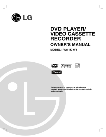 LG V271K, V271K-W1 Owner's manual LG V271K, V271K-W1 Owner's manual