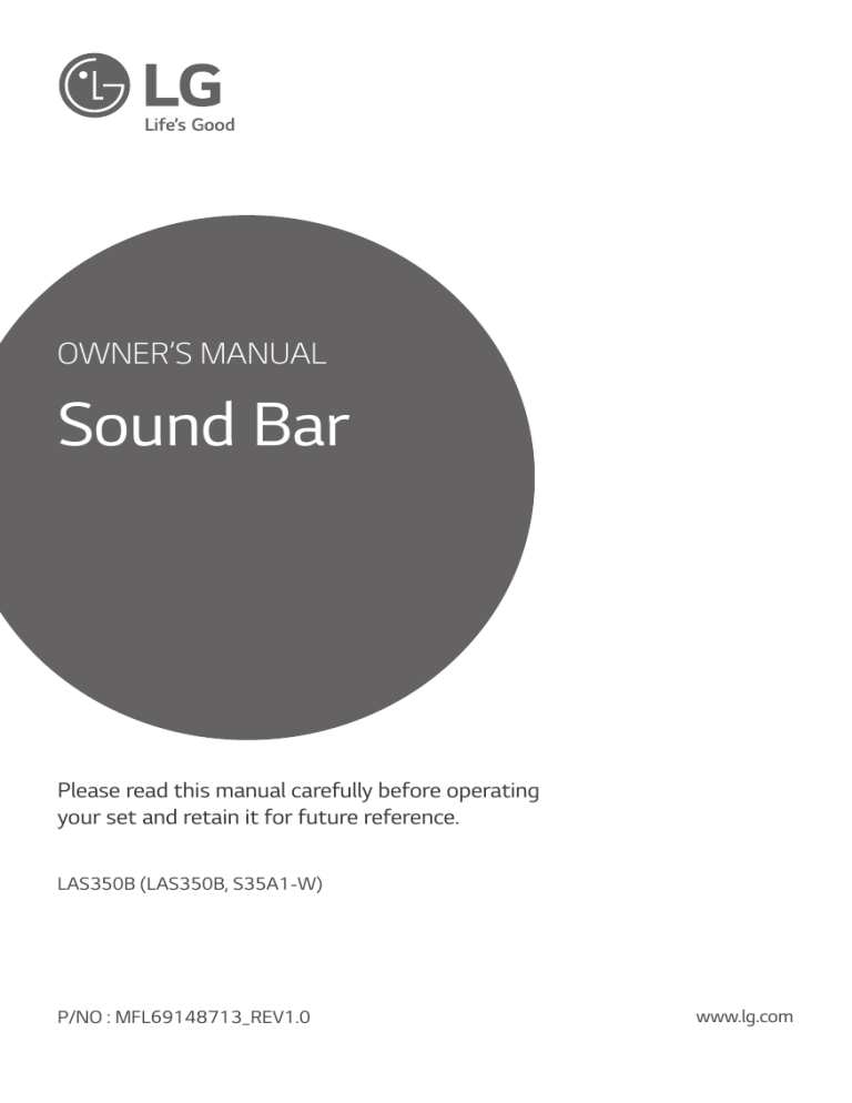 LG LAS350B Owner's manual LG LAS350B Owner's manual