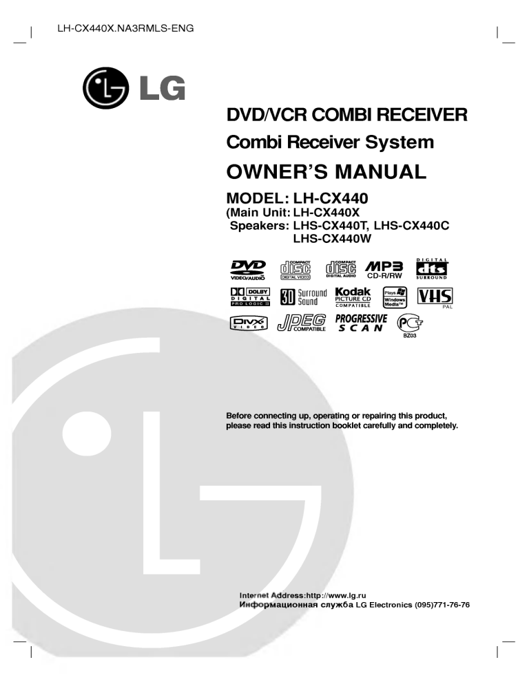 LG LH-CX440X Owner's manual LG LH-CX440X Owner's manual
