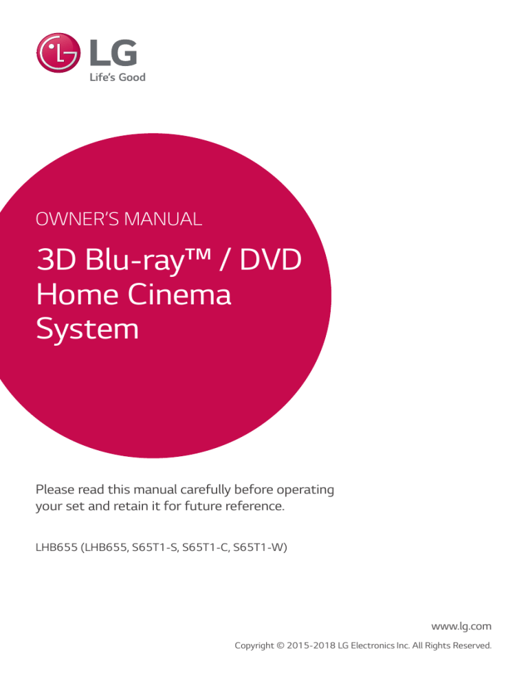 LG .LHB655, LHB655 Owner's manual LG .LHB655, LHB655 Owner's manual