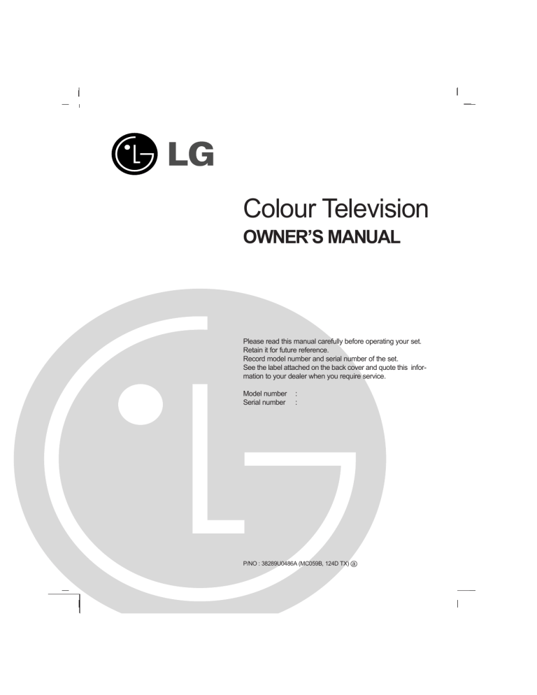 LG 14D1RB, 14CC2RB, 21CC2RB, 14S4RB Owner's manual LG 14D1RB, 14CC2RB, 21CC2RB, 14S4RB Owner's manual
