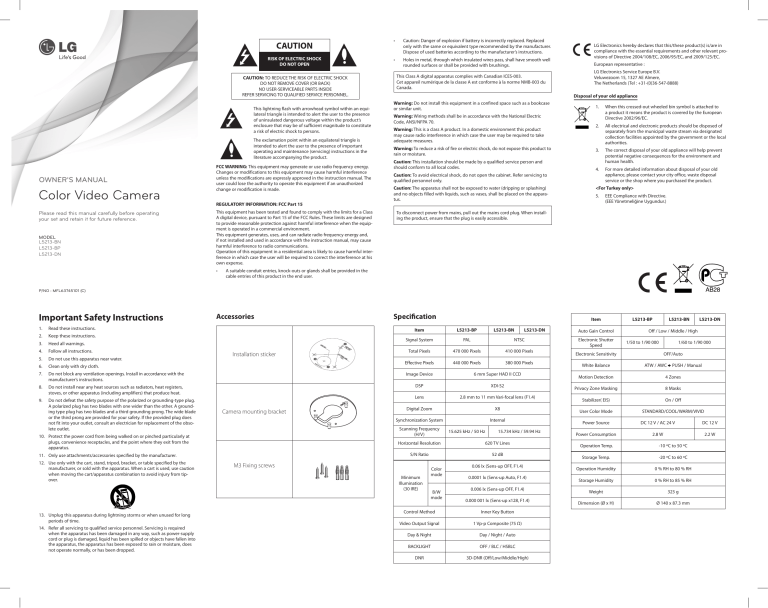 LG L5213-BP Owner's manual LG L5213-BP Owner's manual