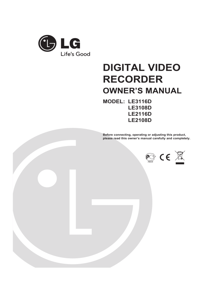 LG LE2108D-NH, LE2116D-D2, LE3116D-D2, LE3108D-NH, LE2116D-NH, LE2116D-D1, LE3116D-NH Owner's manual LG LE2108D-NH, LE2116D-D2, LE3116D-D2, LE3108D-NH, LE2116D-NH, LE2116D-D1, LE3116D-NH Owner's manual