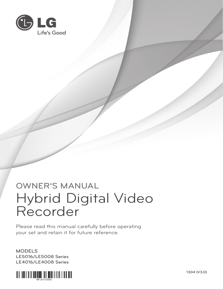 LG LE5008D-NH, LE4016D-NH, LE5016D-NH, LE4008D-NH Owner's manual LG LE5008D-NH, LE4016D-NH, LE5016D-NH, LE4008D-NH Owner's manual