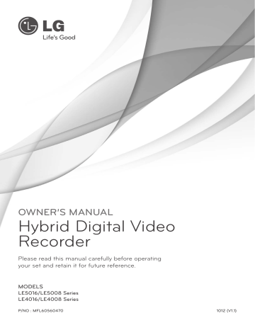 LG LE4016D-D1, LE4016D-NH, LE5016D-NH Owner's manual LG LE4016D-D1, LE4016D-NH, LE5016D-NH Owner's manual