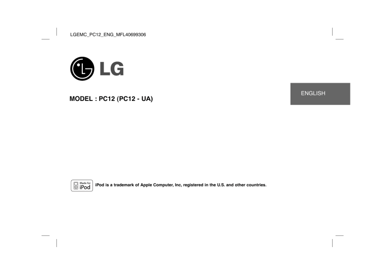 LG PC12-UA Owner's manual LG PC12-UA Owner's manual