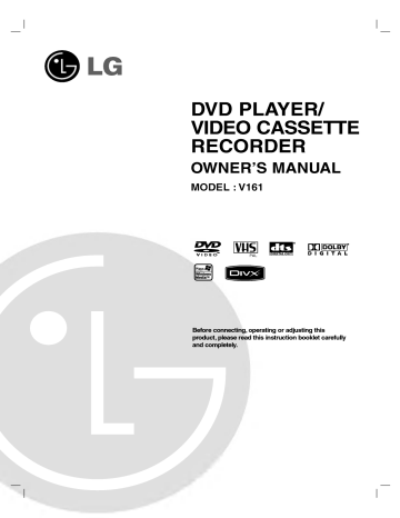 LG V1612W1Z, V161 Owner's manual LG V1612W1Z, V161 Owner's manual