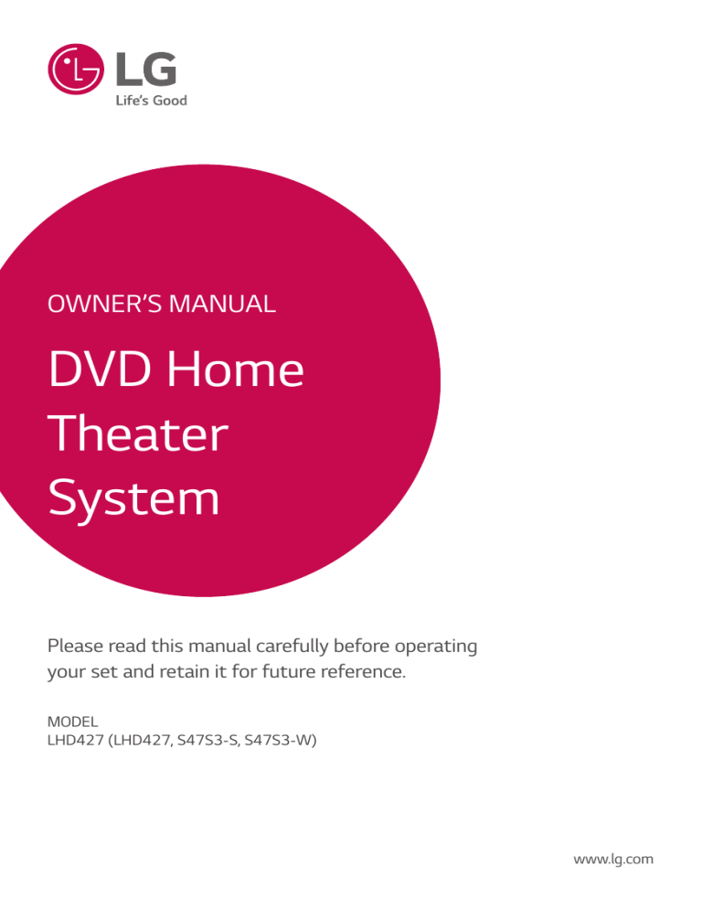 LG LHD427 Owner's manual LG LHD427 Owner's manual