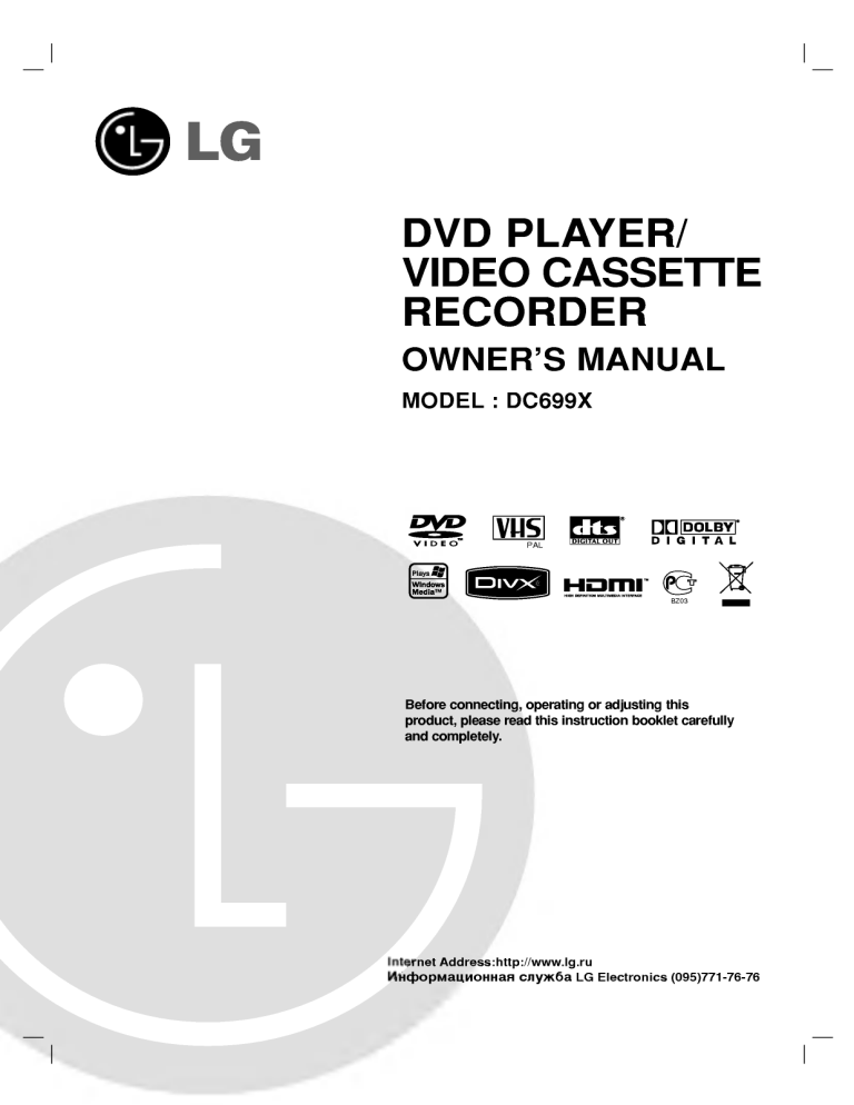 LG DC699X Owner's manual LG DC699X Owner's manual