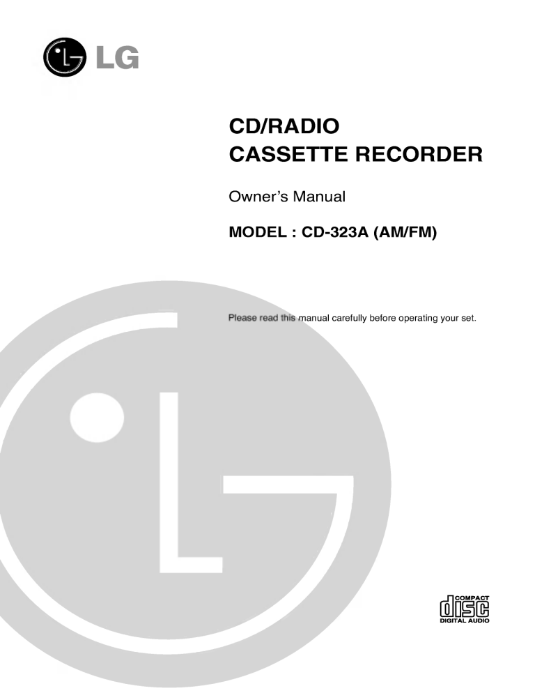 LG CD-323AX Owner's manual LG CD-323AX Owner's manual