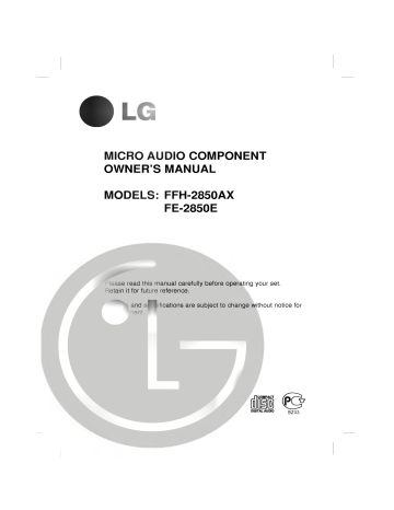LG FFH-2850AX Owner's manual LG FFH-2850AX Owner's manual