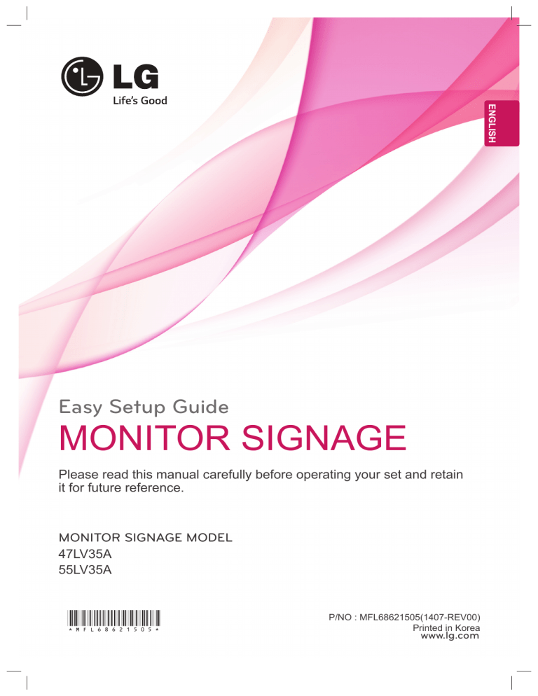 LG 47LV35A-5B Owner's manual LG 47LV35A-5B Owner's manual