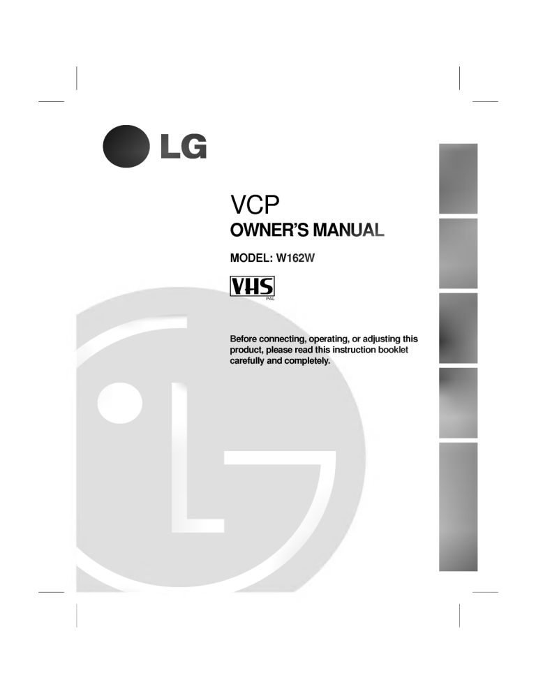 LG W162W Owner's manual LG W162W Owner's manual