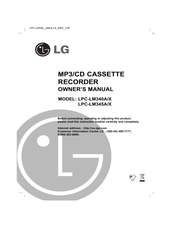 LG LPC-LM340X Owner's manual LG LPC-LM340X Owner's manual