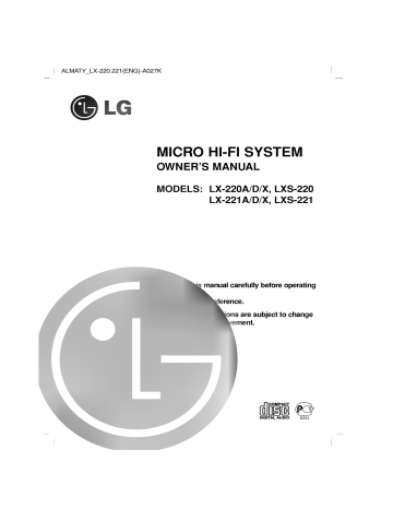 LG LX-220X Owner's manual LG LX-220X Owner's manual