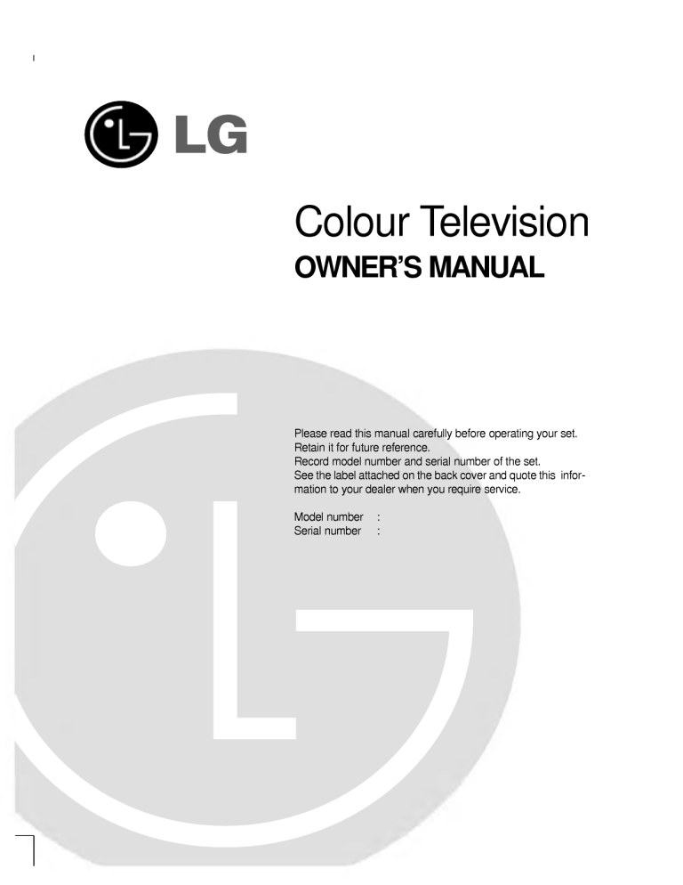 LG RT-44NB11RB Owner's manual LG RT-44NB11RB Owner's manual