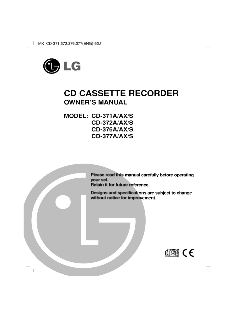 LG CD-371A Owner's manual LG CD-371A Owner's manual