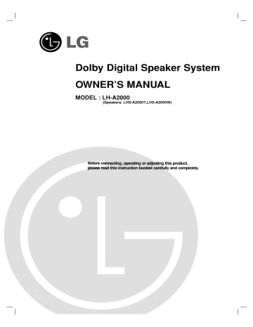 LG LHS-A2000W Owner's manual LG LHS-A2000W Owner's manual