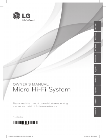 LG CM2820 Owner's manual LG CM2820 Owner's manual