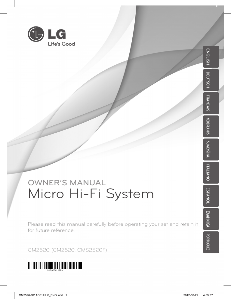 LG CM2520, LG CM2520 Owner's manual LG CM2520, LG CM2520 Owner's manual