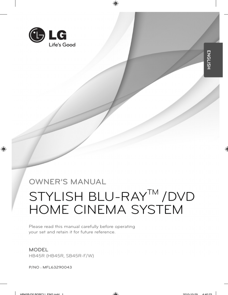 LG HB45R Owner's manual LG HB45R Owner's manual