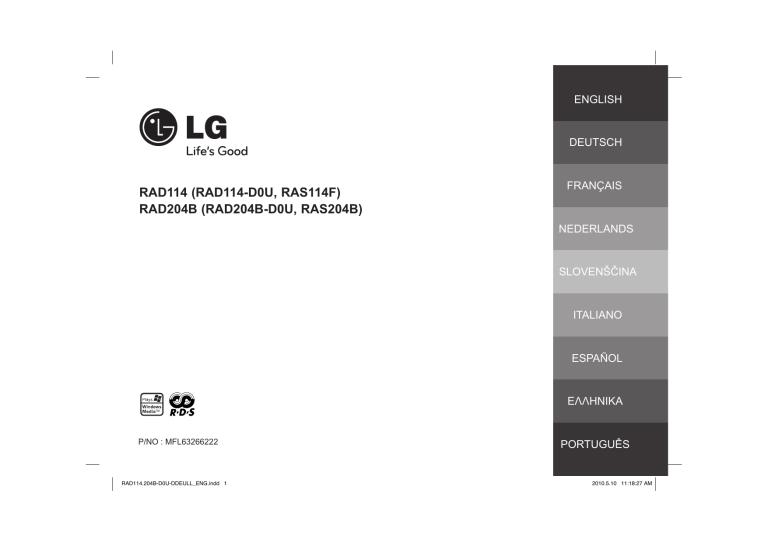 LG LG RAD114, LG RAD204, RAD204B, RAD114 Owner's manual LG LG RAD114, LG RAD204, RAD204B, RAD114 Owner's manual