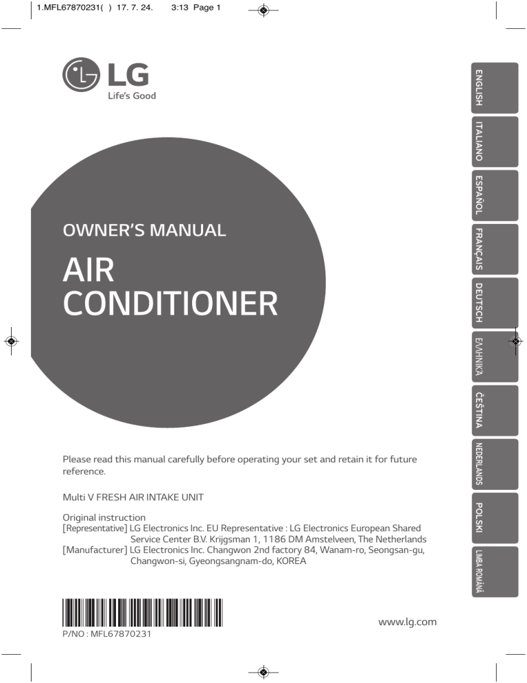 LG ARNU96GB8Z4.ENCBLEU, A-C-Fresh-airtake-unit, ARNU48GBRZ4, ARNU76GB8Z4.ENCBLEU, ARNU48GBRZ4.ENCBLEU Owner's manual LG ARNU96GB8Z4.ENCBLEU, A-C-Fresh-airtake-unit, ARNU48GBRZ4, ARNU76GB8Z4.ENCBLEU, ARNU48GBRZ4.ENCBLEU Owner's manual