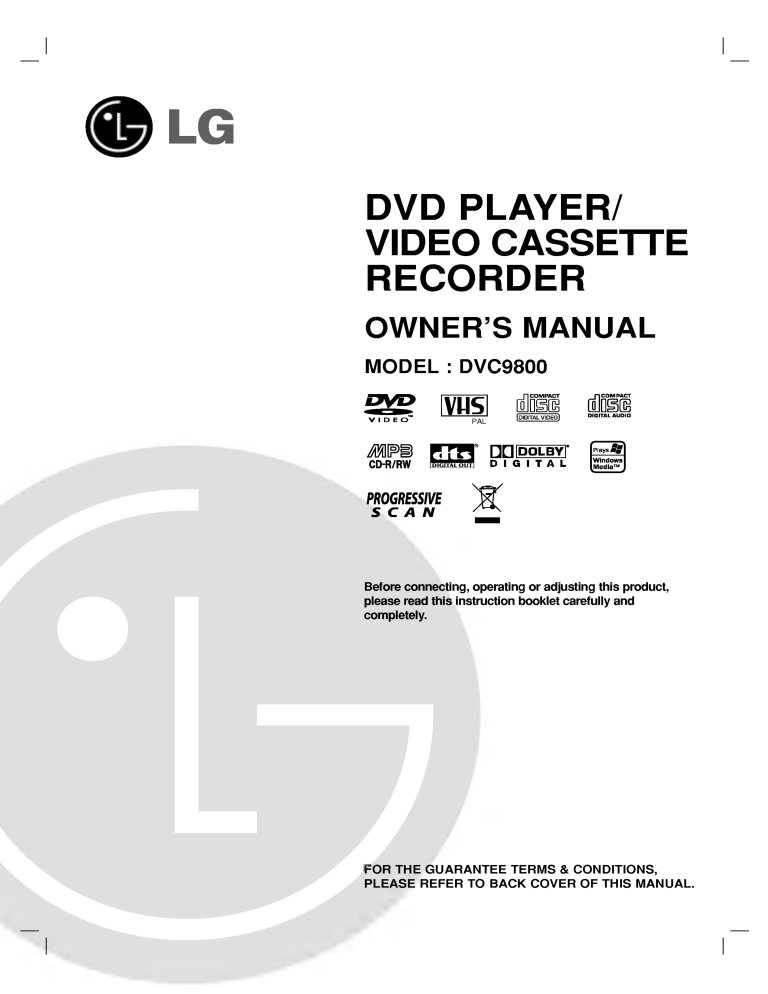 LG DVC9800, V9842CP1Z Owner's manual LG DVC9800, V9842CP1Z Owner's manual
