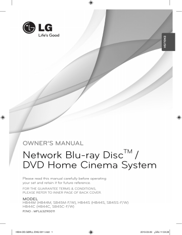 LG HB44M, HB44S, HB44C Owner's manual LG HB44M, HB44S, HB44C Owner's manual