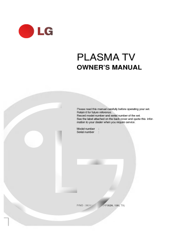 LG 50PM1MA Owner’s Manual | Manualzz LG 50PM1MA Owner’s Manual | Manualzz