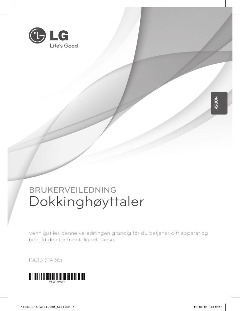 LG PA36 Owner's manual LG PA36 Owner's manual