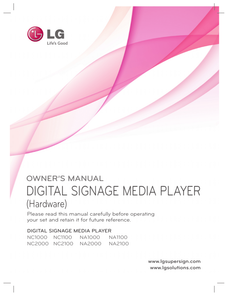 LG NA1100-BAQA, NA1100-DAQF Owner's manual LG NA1100-BAQA, NA1100-DAQF Owner's manual