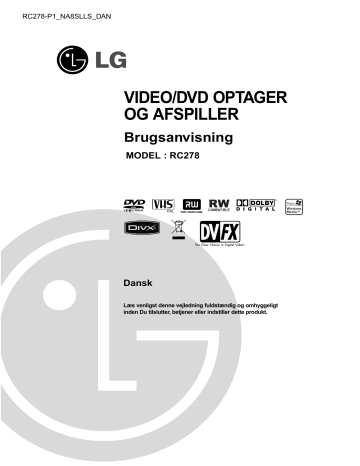 LG RC278, RC278-P1 Owner's manual LG RC278, RC278-P1 Owner's manual