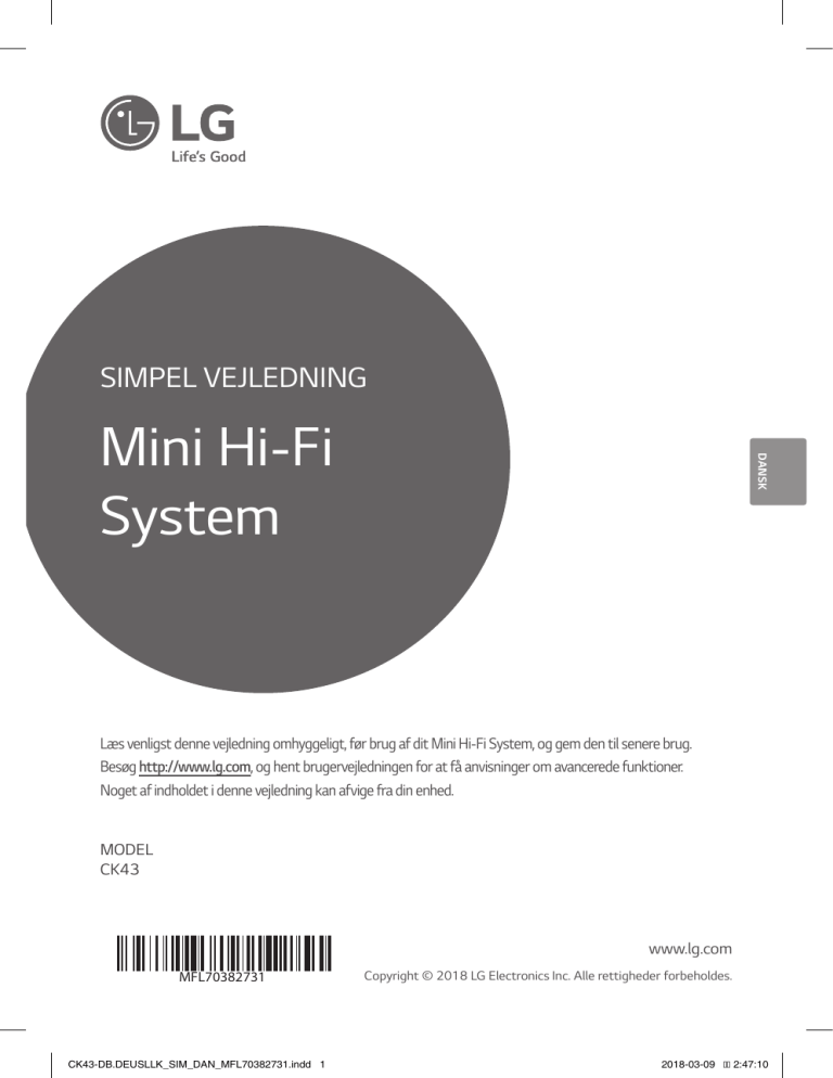 LG CK43 Owner's manual LG CK43 Owner's manual