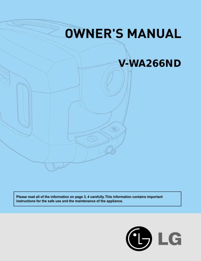 LG V-WA266ND Owner's manual LG V-WA266ND Owner's manual