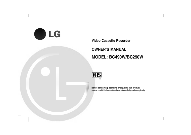 LG BC290W Owner's manual LG BC290W Owner's manual